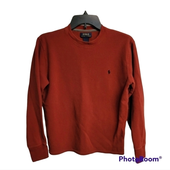 Polo Ralph Lauren Red Waffle Knit Thermal Top - Picture 1 of 7